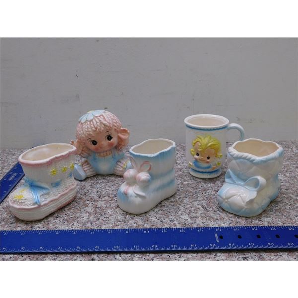 Relpo Baby Planters and Mug Lot of 5