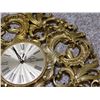 Image 4 : Welby Vintage Mid Century Hollywood Regency Wall Clock Filigree Ornate Gold Plastic 21" Diameter