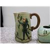 Image 2 : L.Gatlin & Son Jack & The Bean Stock Elf Pixie Pottery Pitcher Teapot Planter Fairytale Lot of 3
