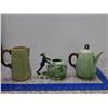 Image 5 : L.Gatlin & Son Jack & The Bean Stock Elf Pixie Pottery Pitcher Teapot Planter Fairytale Lot of 3
