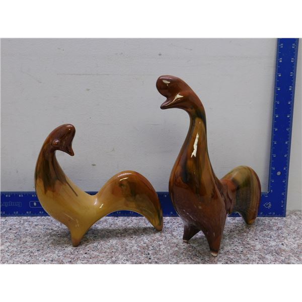 Vintage Abstract Drip Glaze Pottery Birds?
