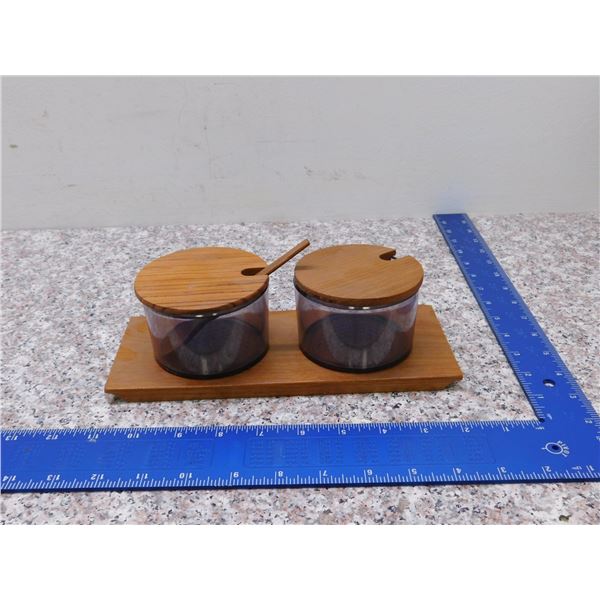 Vintage Mid Century Teak Sauce Bowls