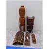 Image 1 : Lot of 5 Tiki Wood Hawaii Figurines Decor
