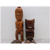 Image 3 : Lot of 5 Tiki Wood Hawaii Figurines Decor