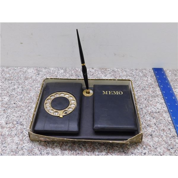 Vintage Telephone Index With Pen & Memopad