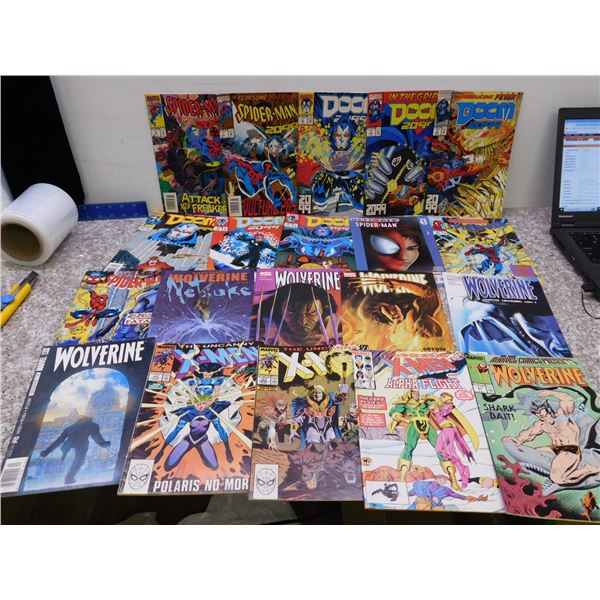 Lot of 20 Comic Books X-Men Wolverine Spiderman Doom 2099 Marvel