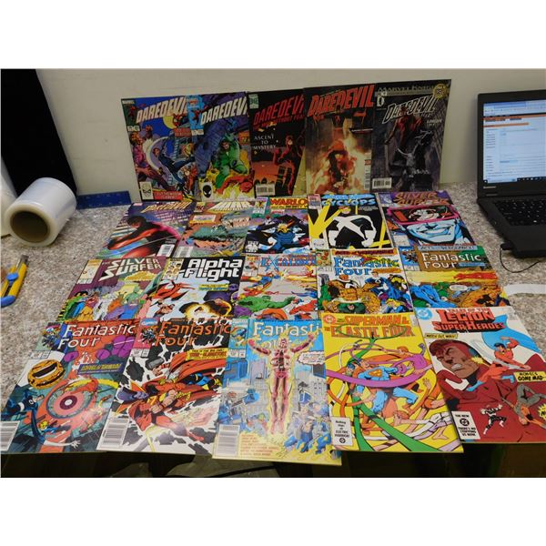 Lot of 20 Comic Books Daredevil Fantastic Four Alpha Flight