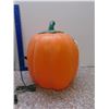 Image 4 : Vintage Halloween Decor Blow Mold Lady Smiling Pumpkin 18" Tall