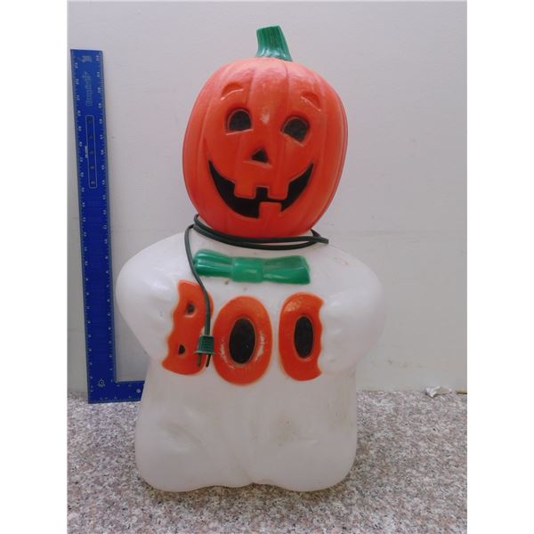 Vintage Halloween Decor Blow Mold  Boo Pumpkin Head Ghost 2ft