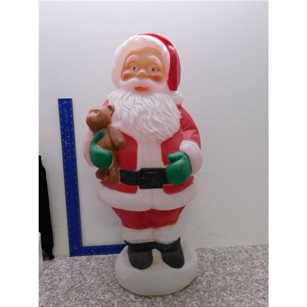 Vintage Holiday Christmas X-Mas Decor Blow Mold Santa 30" Tall