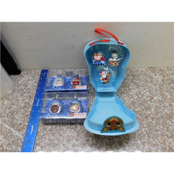 Holiday Christmas Ornaments Lot of 3 Rudolph the Red-Nosed Reindeer Brass Key