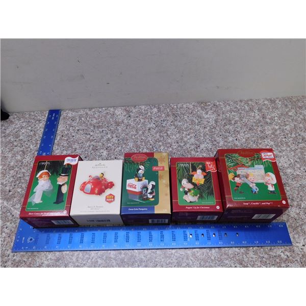 Holiday Christmas Ornaments Lot of 5 Heirloom Advertising Bee Movie Etc