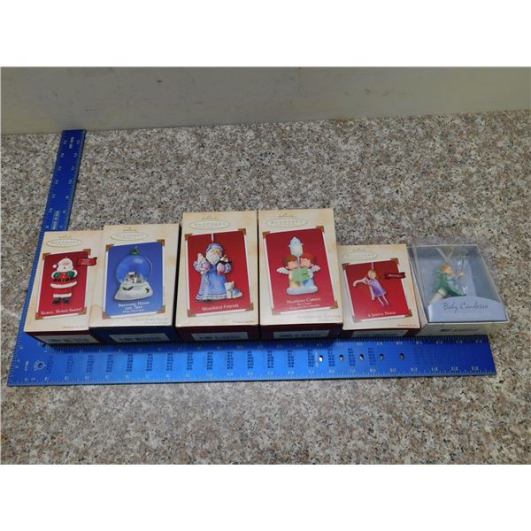 Hallmark Keepsake Holiday Christmas Ornaments Lot of 6 Misc Santa Snowglobe Etc