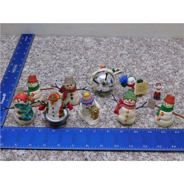 Holiday Christmas Ornaments Lot of 10 Hallmark Snowmen