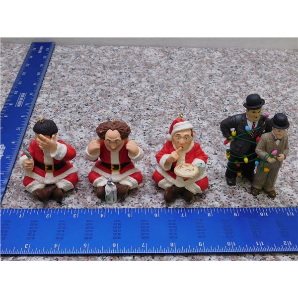 Holiday Christmas Ornaments Lot of Three Stooges Laurel & Hardy