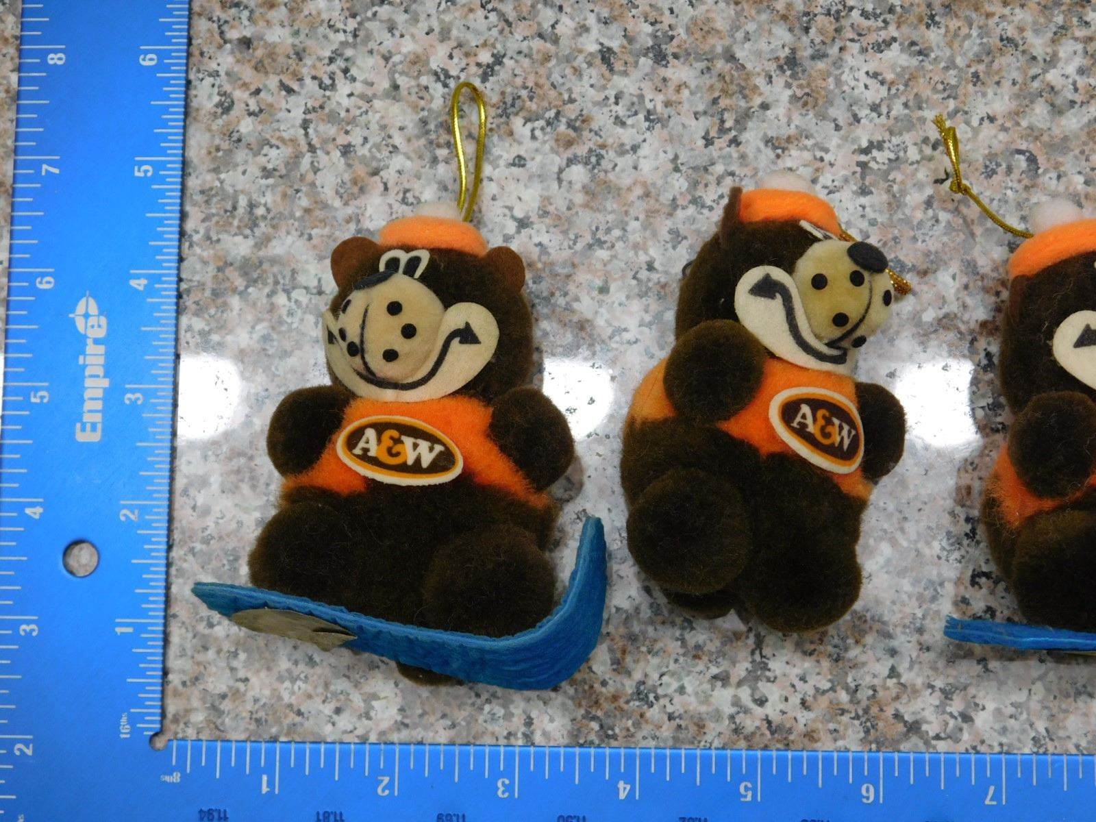 Holiday Christmas Ornaments 4 Plush A& W Root Bear