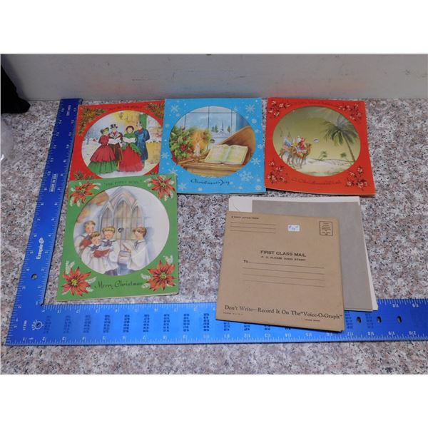 Lot of 5  Records Christmas Picture and Voice-o-Graph Record Unused