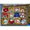 Image 2 : Vintage Christmas Tree Ornaments Lot of 2 Boxes 24 Total Glass Hanging Balls Concave