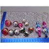 Image 1 : Lot of Vintage Glass Ball Christmas Tree Ornaments and Blown Glass Toppers