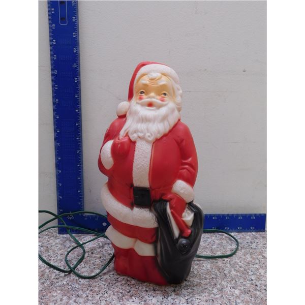 Vintage Holiday Christmas Blow Mold 1968 Santa Claus Empire Plastic Corp Astralite