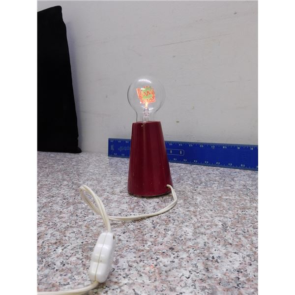 Vintage Merry Christmas Bulb In Socket Holder Decorative Holiday Lamp