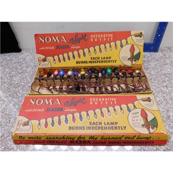 Vintage Noma 15 Light Christmas Tree Decorative String Lights Mazda With Box