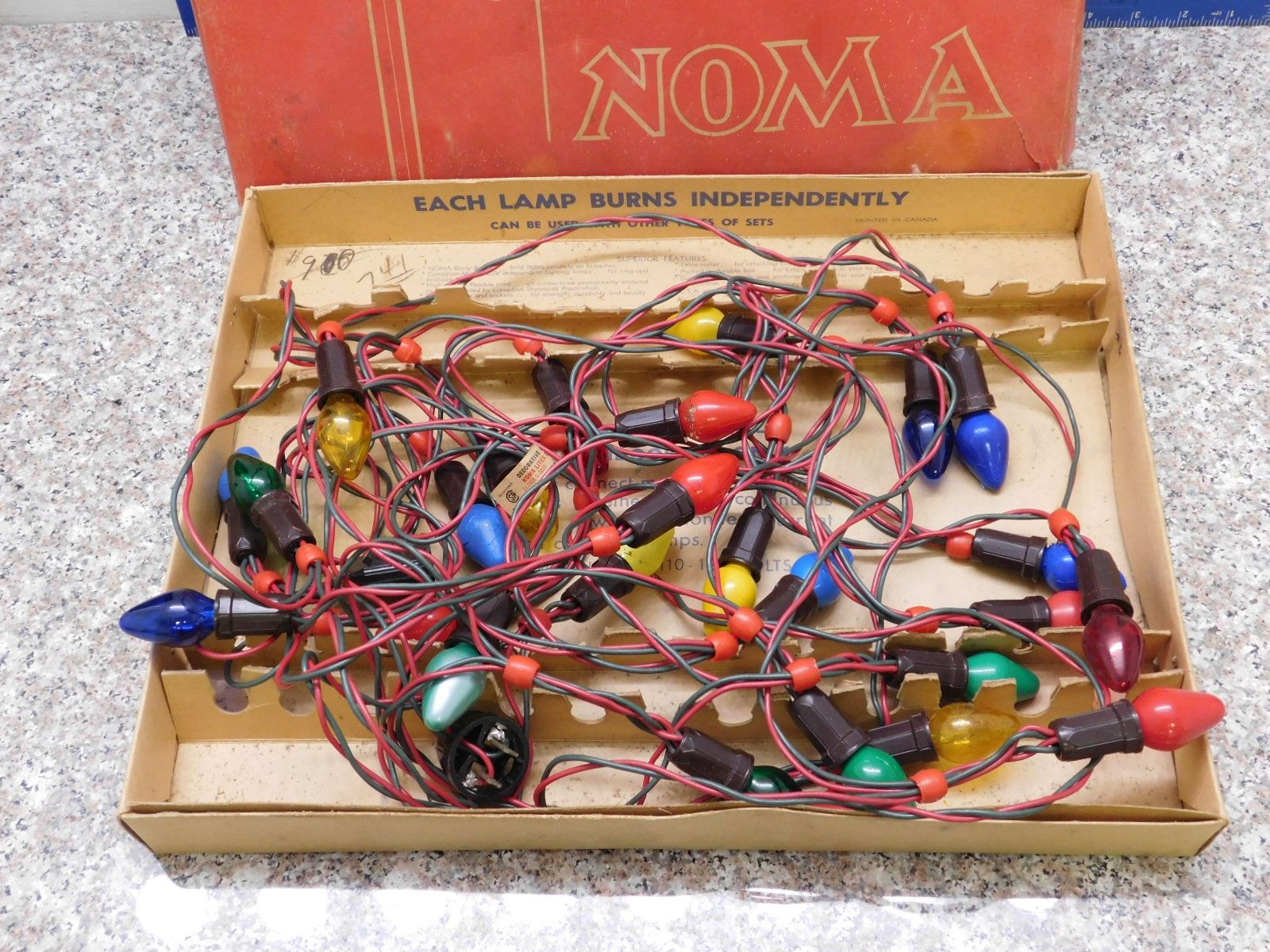 Vintage String Lights Holiday Christmas Decorative Noma Lites 25Light