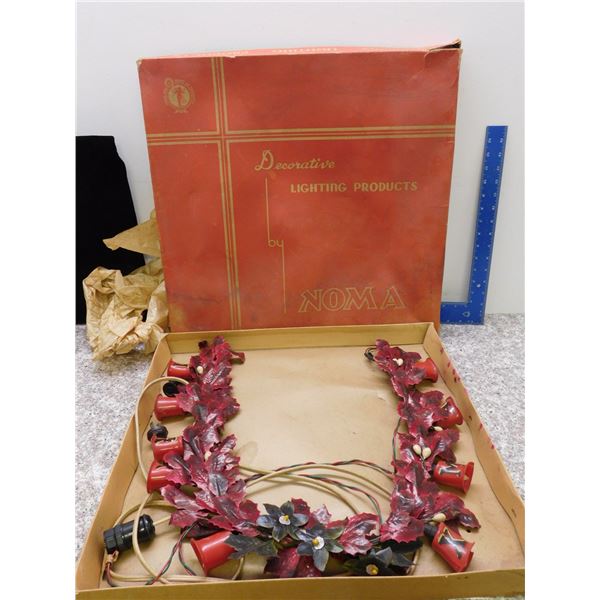 Vintage Noma Decorative Lights Garland Leaf Bells Christmas Holiday Red Door Decorative Ornament