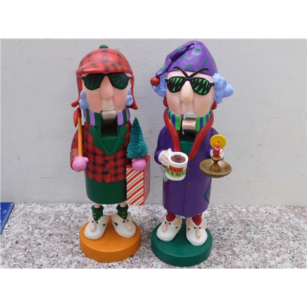 Pair of Maxine 1998 Nutcrackers Christmas Holiday Decor