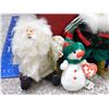 Image 2 : Lot of 6 Holiday TY Santa Plushies Small And Christmas Box
