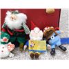 Image 3 : Lot of 6 Holiday TY Santa Plushies Small And Christmas Box