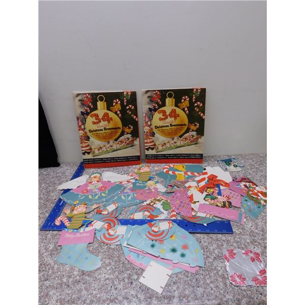 Lot of Papercraft Paperdoll Vintage Christmas Decorations Wall
