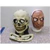 Image 1 : Lot of Two Halloween Plastic Rubber Masks Sketelon Fleshy Face