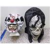 Image 4 : Pair of Halloween Masks Evil Clown Tear Away Face and Skeleton Rockstar