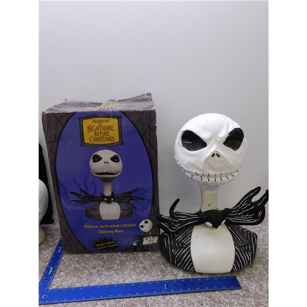 Jack Skellington Halloween Decoration NECA Motion Activated Life Sized Talking Bust