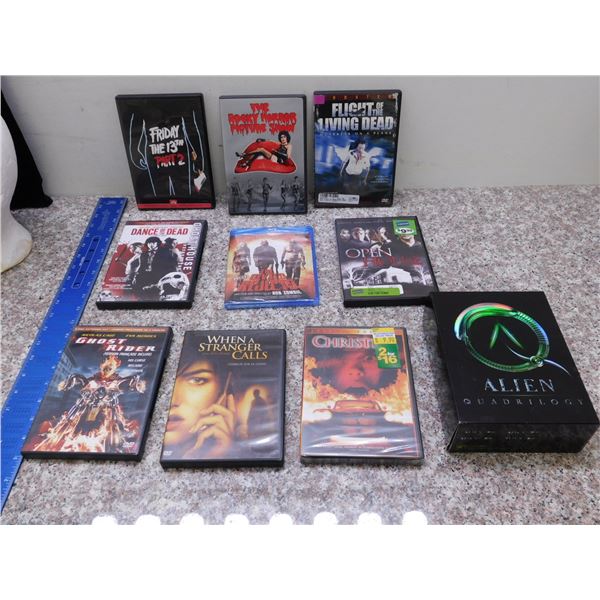 Lot of 10 Misc DVDs Horror Friday The 13th Halloween Alien Ghost Rider Couple Sealed