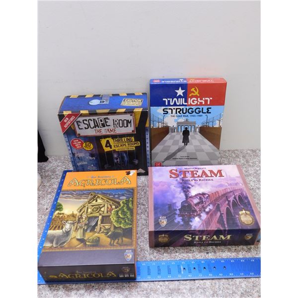 Lot of 4 Board Games Steam Twilight Struggle Agricola Escape Room