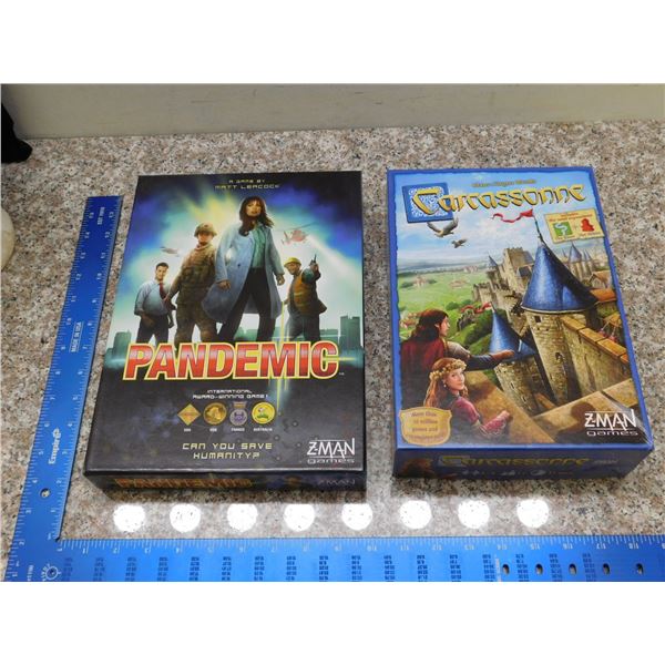 Lot of 2 Board Games Tabletop Strategy Pandemic Carcassonne Z-Man Games