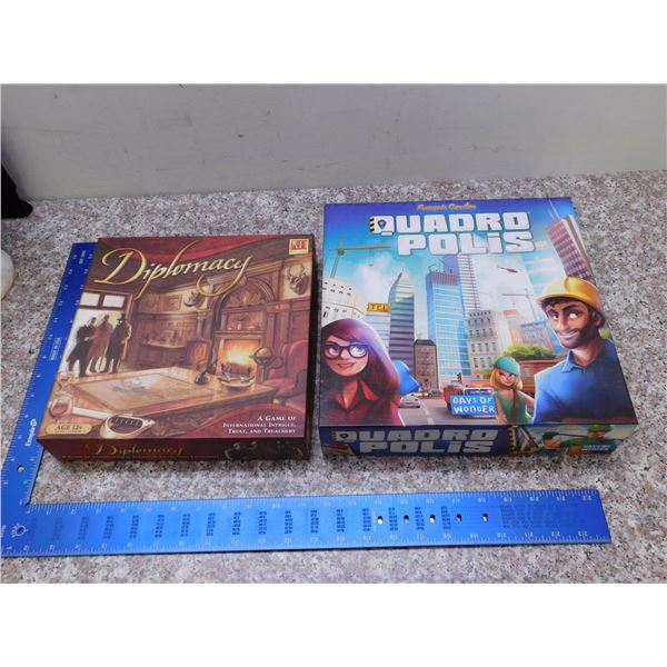 Lot of 2 Board Games Tabletop Strategy Quadro Polis Diplomacy