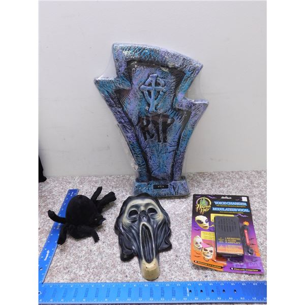 Battery Operated Halloween Decorations Mask Tombstone Voice Changer Etc