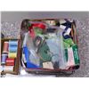 Image 5 : Three Tins of Sewing Supplies Needles Thread Fabric Scraps Etc