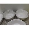 Image 4 : Lot of 7 Corningware White Baking Dishes 3 With Lids Ramekin