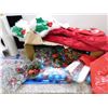 Image 1 : Lot of Christmas Holiday Decor Bows Tree Ornaments Garland Pinecones Stocking Etc