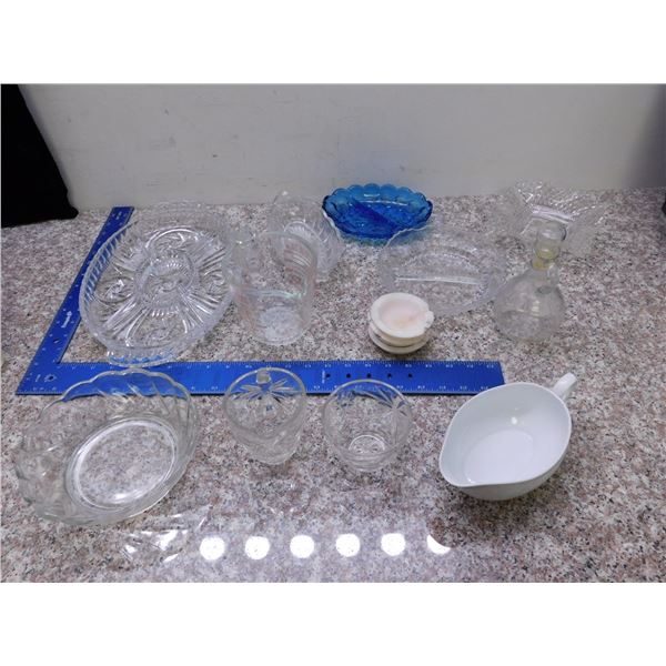 Lot of 12 Glass Serving Trays Candy Dishes Ashtrays