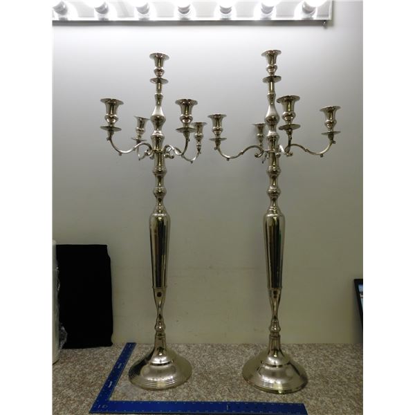 2 Large (41" high) Silvertone Candelabras
