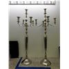 Image 1 : 2 Large (41" high) Silvertone Candelabras