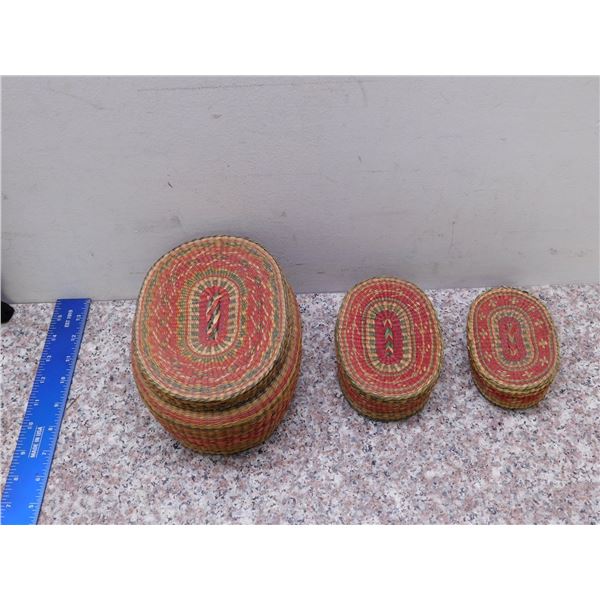 Set of 3 Sweetgrass Baskets
