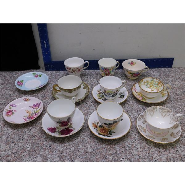 Lot of 6 Tea Cups and Saucers Royal Albert Regency Etc Sets and Some Extra