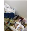 Image 1 : Bin of Crafting Supplies, Patterns, Fabric, Tassels, Stuffing, Bin Included