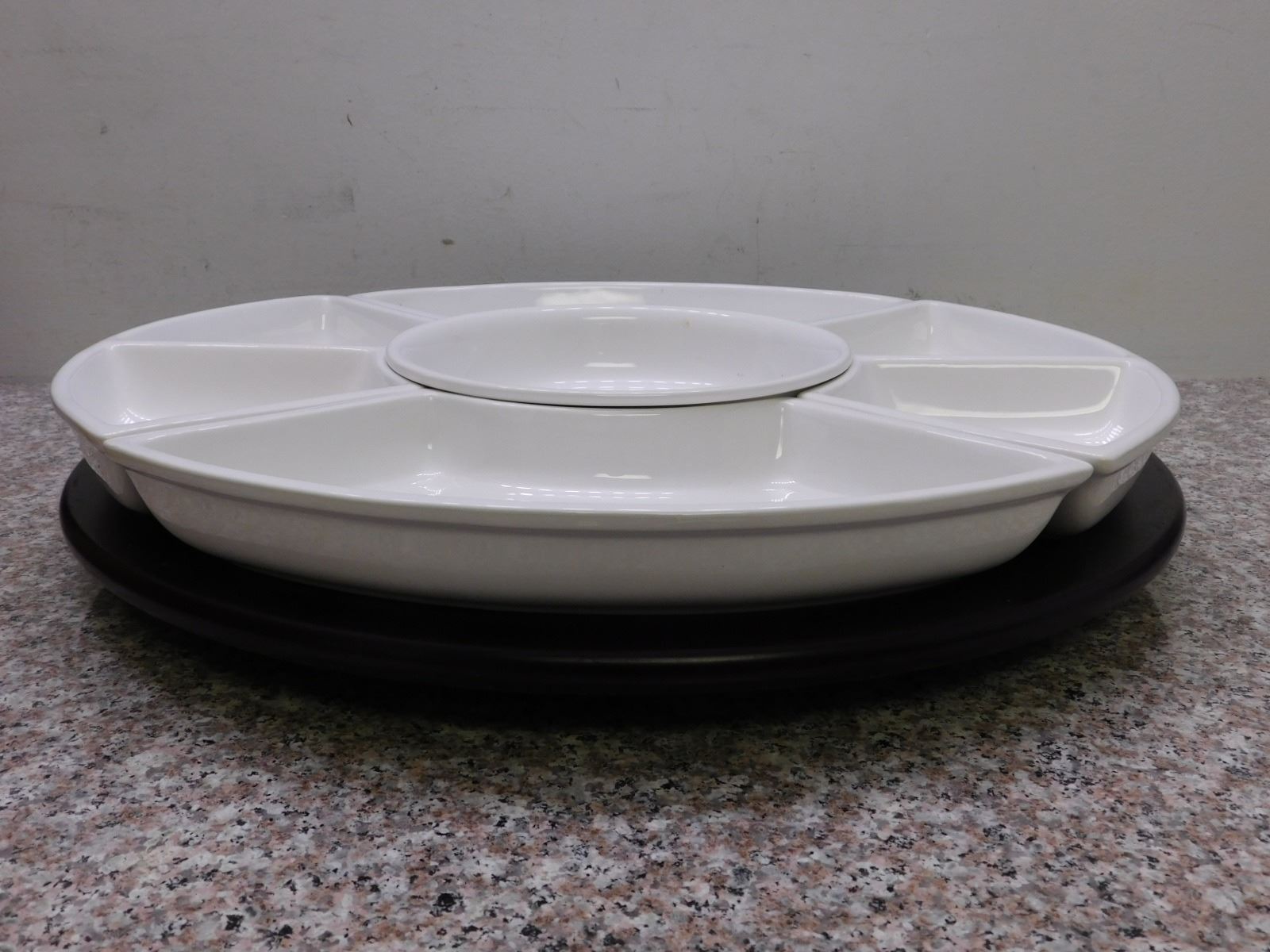 Signature Housewares Black & White Lazy Susan Serving Set